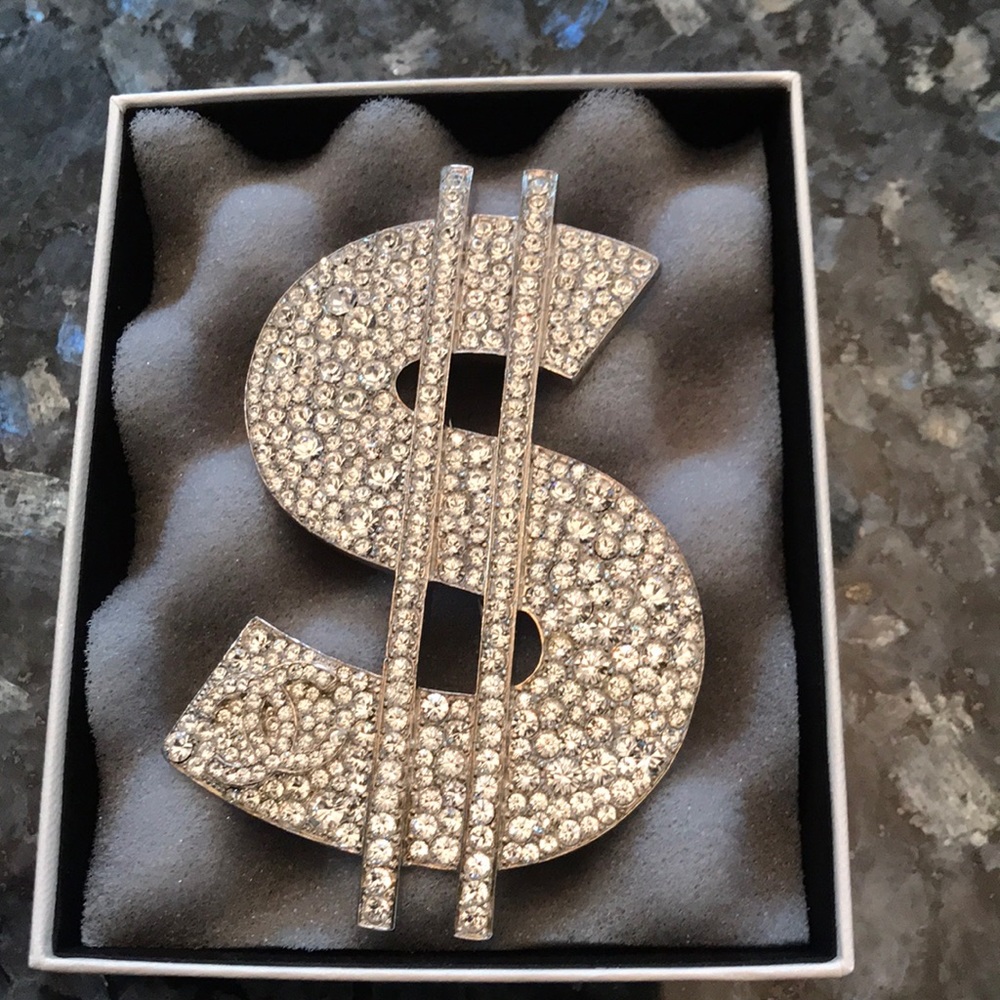 Authentic CHANEL dollar sign brooch